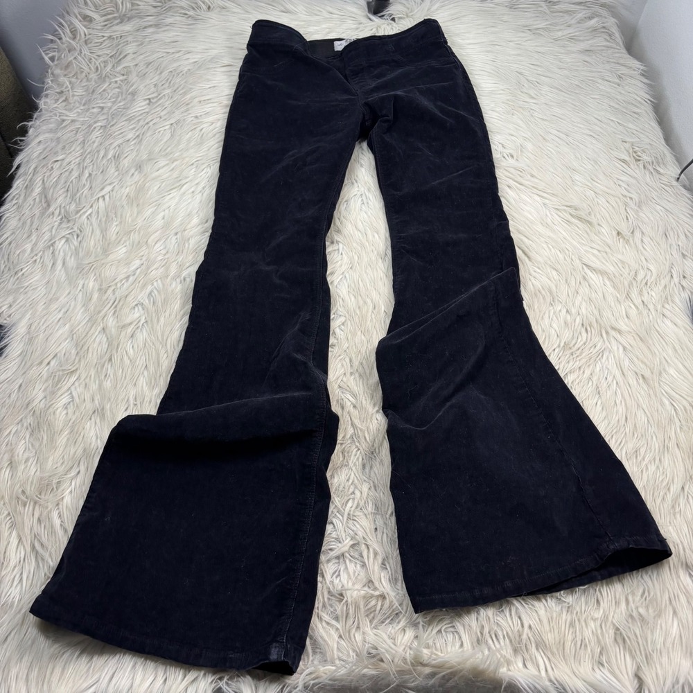 Free People We The Free Women's 27 Black Pull on Corduroy Flare Pants Boho Artsy